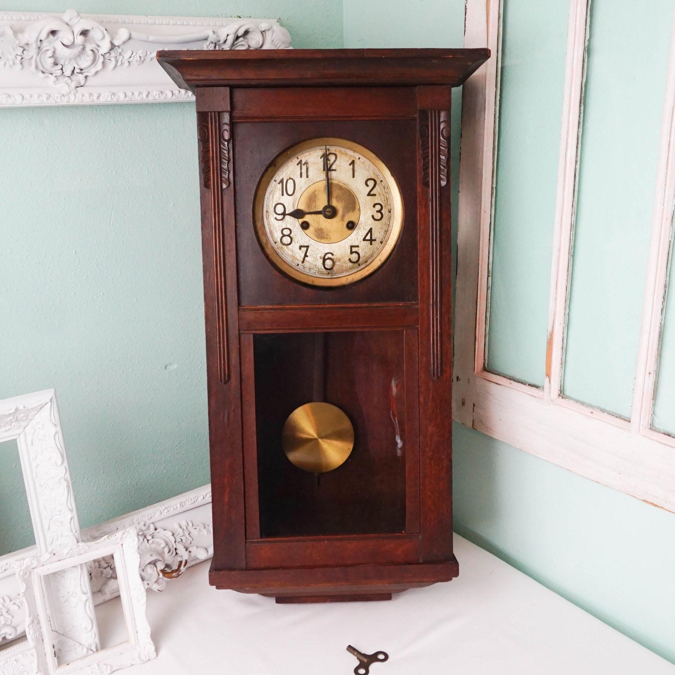 Swinging Pendulum Wall Clock German Movement / Schlenker Rare