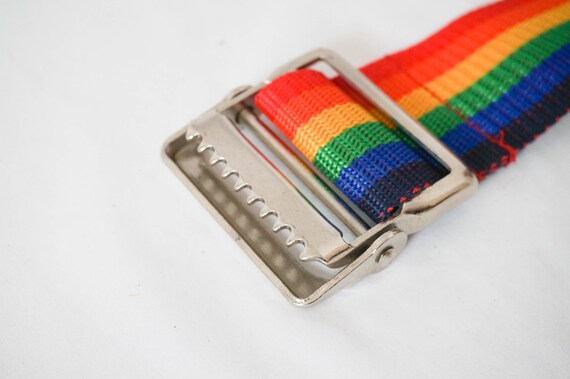 2-Inch Wide Rainbow Luggage Strap 80" Long / Vint… - image 5