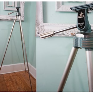 Mid Century Star D Tripod / Atomic Hollywood Glam Cinema Era / Vintage Film Camera Photography Equipment / Hammered Metal Star D by Davidson