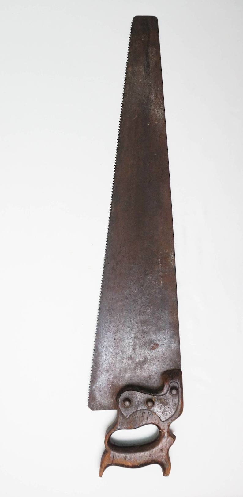 Very Old Hand Saw With Steel Handle Plate / Straight Back Etsy