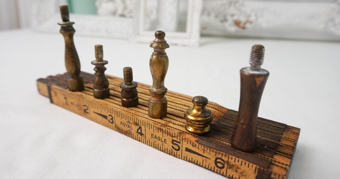 Choose ONE Solid Brass Lamp Harp Finial or Extender / Vintage Etsy