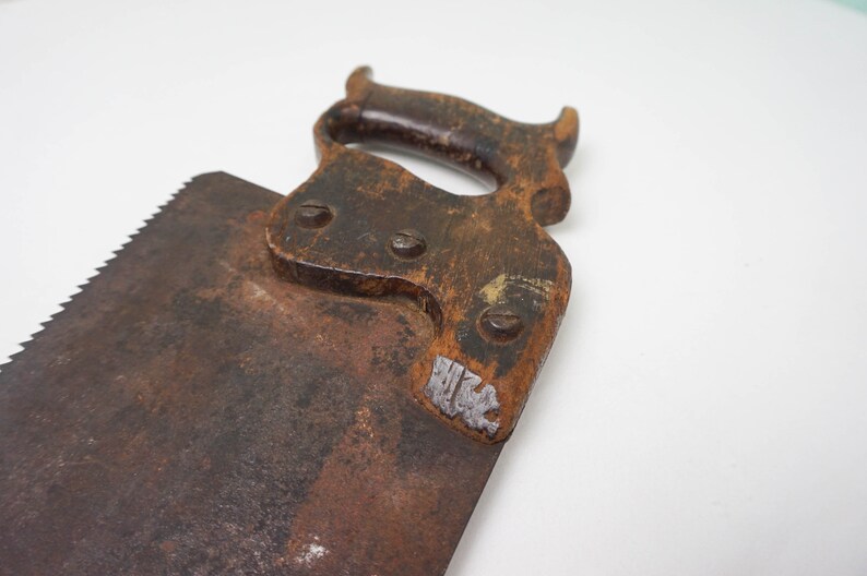 Very Old Hand Saw With Steel Handle Plate / Straight Back Etsy