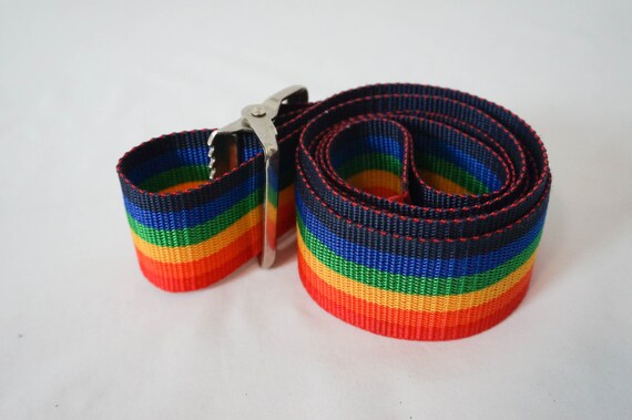 2-Inch Wide Rainbow Luggage Strap 80" Long / Vint… - image 4