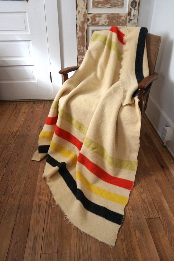 Pendleton Wool Striped Camp Blanket / Glacier Park Vintage Etsy