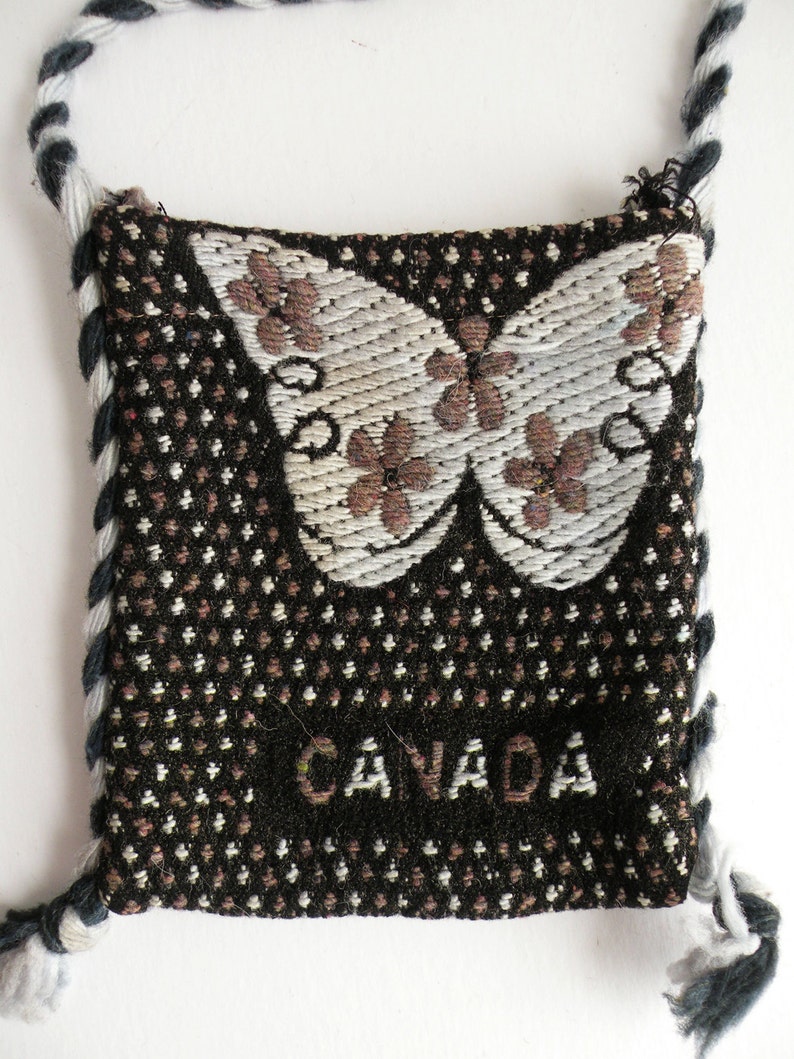 Small Woven Black and White Boho Shoulder Bag Canada Butterfly | Etsy