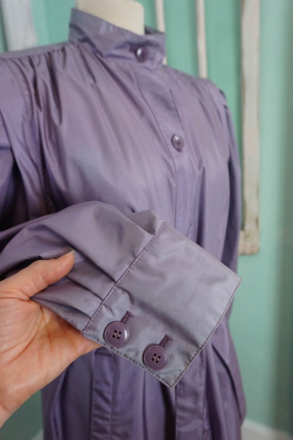 Shimmery Purple Rain Coat / Vintage Trench Style … - image 8