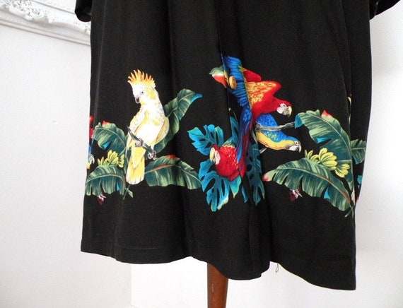 Silky Rayon Black Hawaiian Shirt by Paradise Foun… - image 4