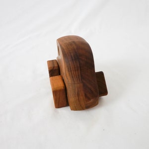 Small Wooden Toy Car with Square Wheels / Vintage Rustic Toy image 8