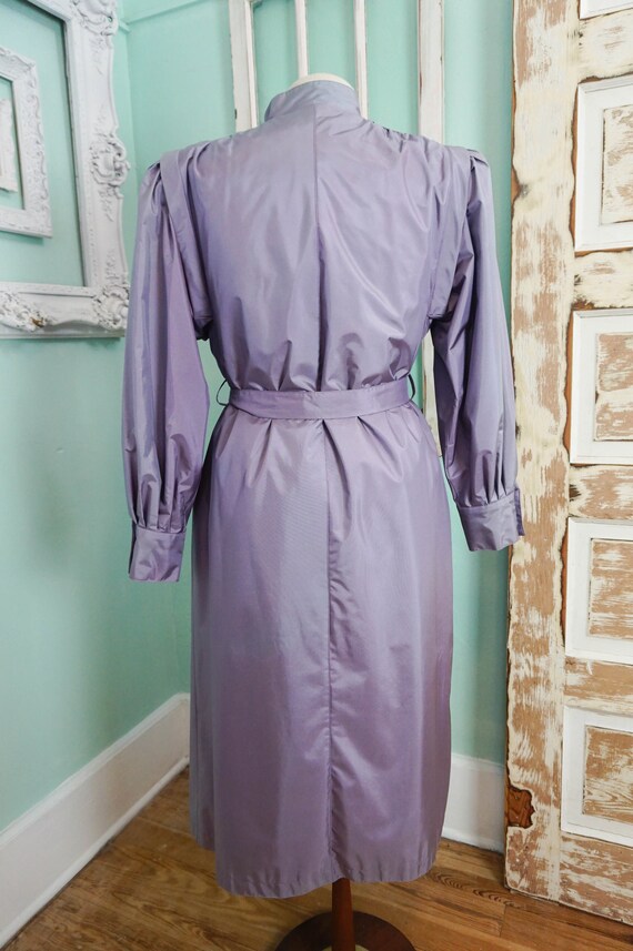 Shimmery Purple Rain Coat / Vintage Trench Style … - image 7