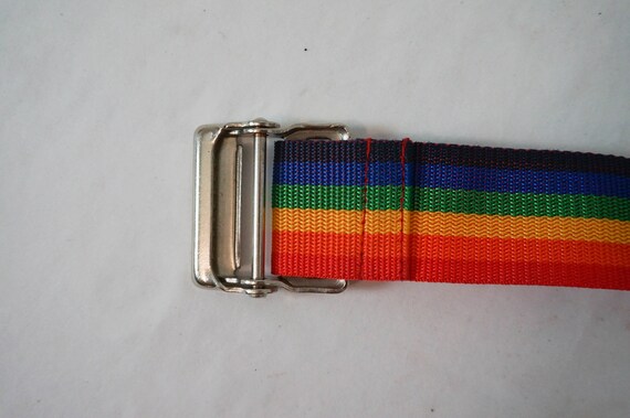 2-Inch Wide Rainbow Luggage Strap 80" Long / Vint… - image 7