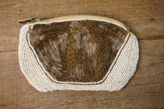 Very Old Small Beaded Wallet with Deco Style / An… - image 3