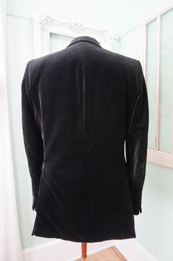 Black Velvet Menswear Jacket / Vintage Men Tux Tu… - image 6