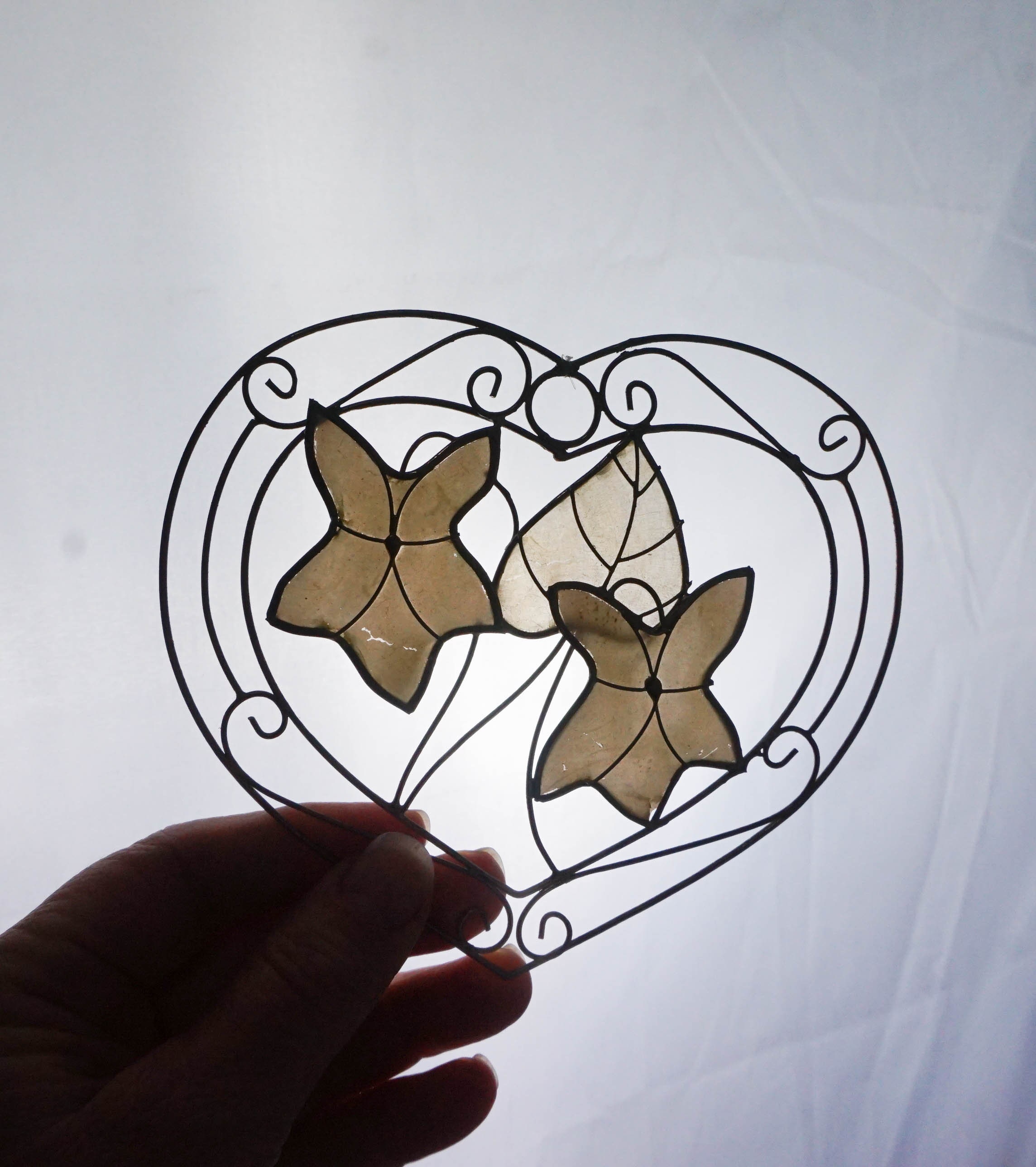 Choose ONE Capiz Shell Sun Catcher Orchids Flowers / Vintage Heart ...