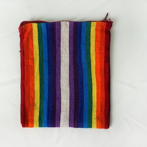 Pequeña cartera Rainbow con cremallera / bolso Boho Vintage