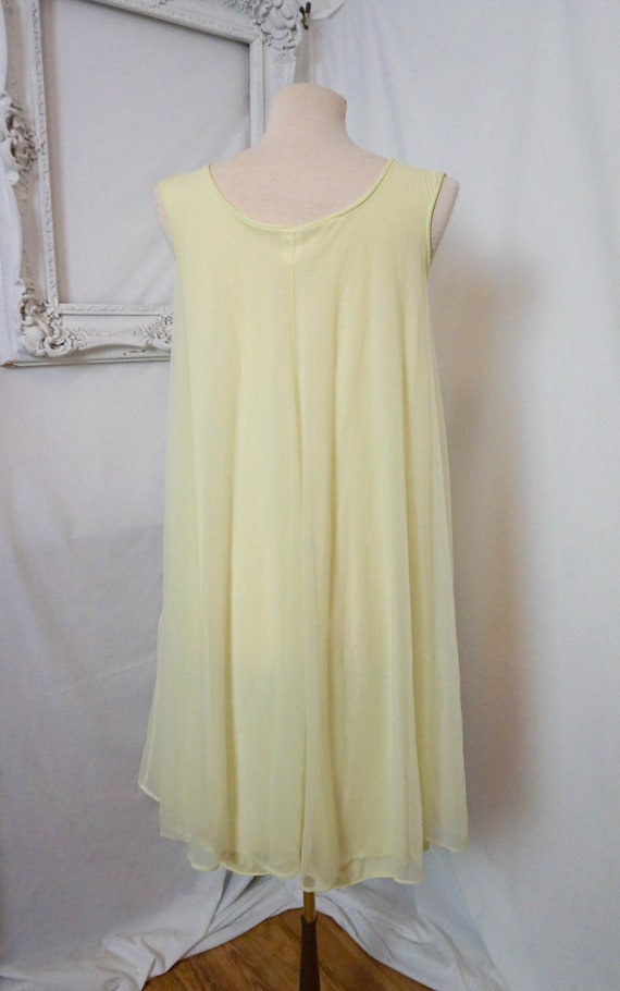 Sheer Yellow Vintage Nightgown  Women Sz S - image 5