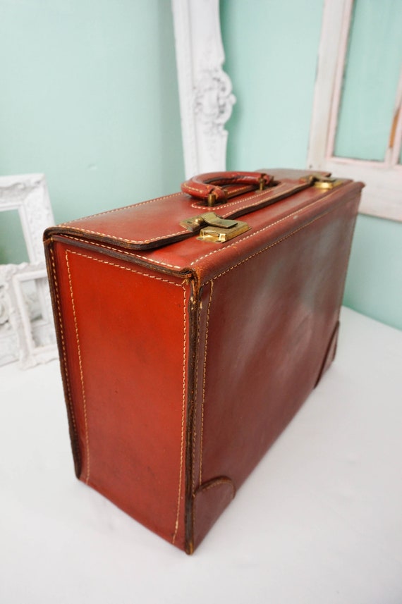 Hard Sided Leather Valise / Double Sided Brief Case /… Gem