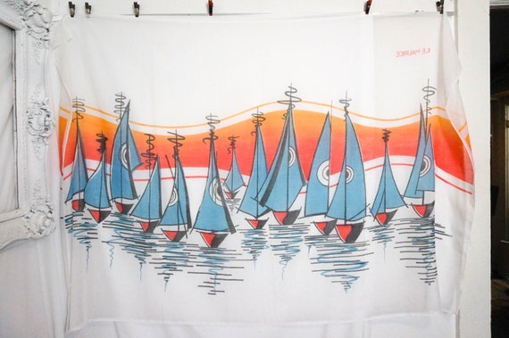 Huge Sheer Scarf MCM Wall Hanging / Ile Maurice M… - image 1