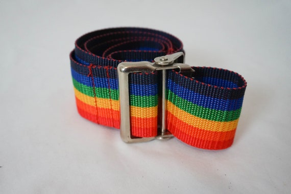 2-Inch Wide Rainbow Luggage Strap 80" Long / Vint… - image 1