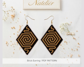 Motif de boucles d'oreilles hélicoïdales | PDF Tutoriel pour le perlage (téléchargement numérique)