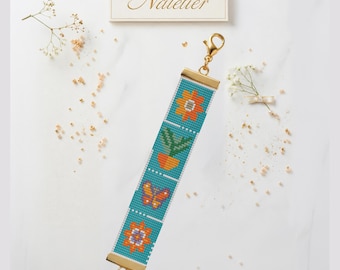 Fleur naturelle, motif de bracelet papillon | PDF Tutoriel pour le perlage (téléchargement numérique)