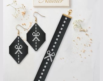 Bracelet Loom Ciseaux - Motif de boucles d'oreilles | PDF Tutoriel pour le perlage (téléchargement numérique)