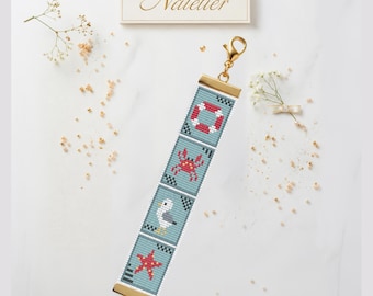 Motif de bracelet à tisser sur le thème de l'été | PDF Tutoriel pour le perlage (téléchargement numérique)