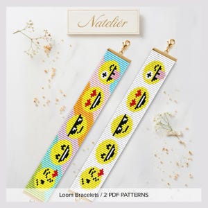 Smiley Face Bracelet | Smile Miyuki Loom Bracelet Pattern | PDF Beading Tutorial (Digital Download)