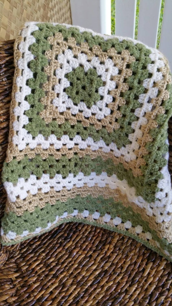 Items similar to Granny square baby boy blanket on Etsy
