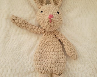 Handmade Crochet Bunny Plush – Amigurumi Rabbit Stuffed Animal, Soft Baby Toy, Nursery Decor
