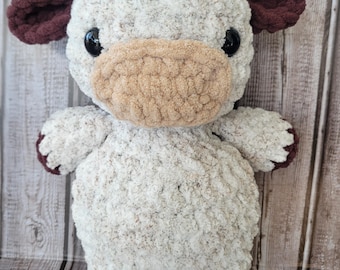 Handmade Crochet Cow Plush – Amigurumi Stuffed Animal, Soft Farm Toy, Nursery Decor