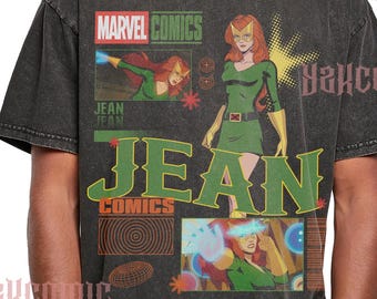 Camiseta de Jean Grey de X-Men, camiseta de cosplay de Jean Elaine Grey-Summers, cómic de Phoenix Marvel Girl Y2K
