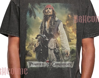 JACK SPARROW SHIRT, Davy Jones Fluch Der Karibik T-Shirt, Captain Barbossa Potc Y2K Comic