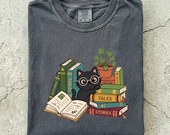 Back to school, book lover gift, cat shirt, typewriter, tortie cat, banned books shirt, bookish, custom cat shirt, cat daddy, Comfort Colors