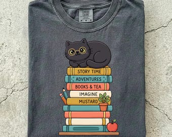 Back to school, book lover gift, cat shirt, typewriter, tortie cat, tortoiseshell cat, back to school shirt, cat dad shirt, Comfort Colors