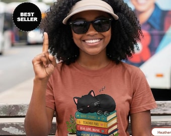 Back to school, Cute cat, book lover gift, cat shirt, typewriter, 1st day of school, teacher appreciation, best cat dad, tortie cat, cat dad