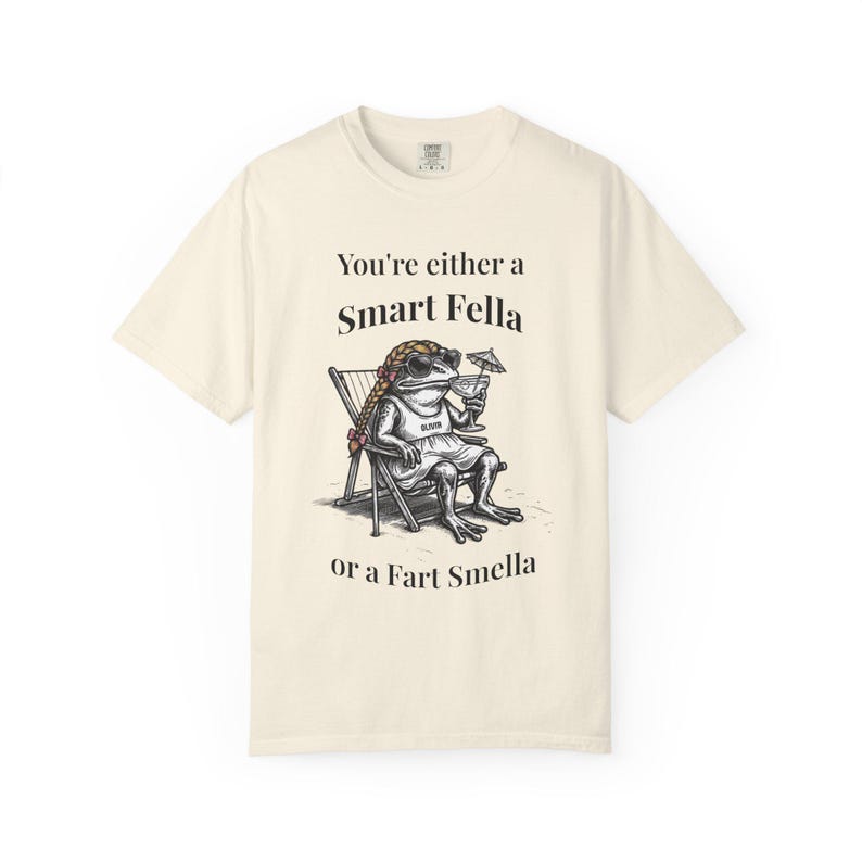 Smart fella shirt | Frog shirt | Personalized gift | summer png | Comfort colors | dark humor shirt | frog moon shirt | Cute frog Shirts image 3