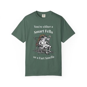 Smart fella shirt | Frog shirt | Personalized gift | summer png | Comfort colors | dark humor shirt | frog moon shirt | Cute frog Shirts image 5