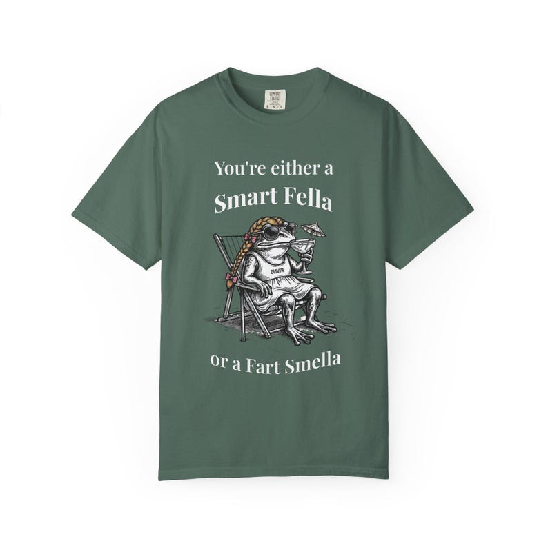 Smart fella shirt | Frog shirt | Personalized gift | summer png | Comfort colors | dark humor shirt | frog moon shirt | Cute frog Shirts image 5