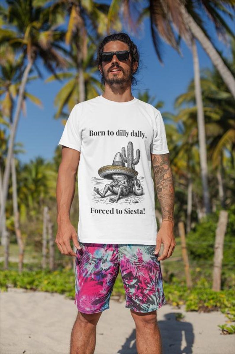 Camiseta clásica con cita personalizada Nacido para holgazanear Obligado a la siesta Camiseta con meme de rana sarcástica Regalo con texto personalizado B Canvas 3001 Suave imagen 18