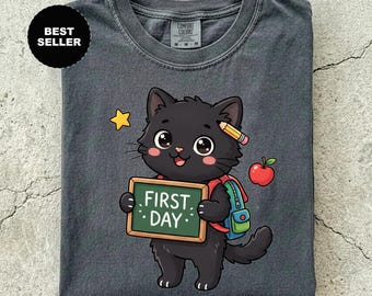 Back to school, book lover gift, cat shirt, calico cat, siamese cat, teacher gift, teacher shirt, tuxedo cat, back to school, Comfort Colors