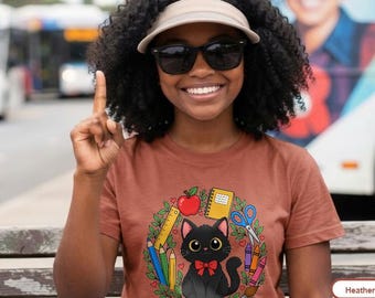 Back to school, Cute cat, librarian shirt, tortie cat shirt, gifts for writers, sphynx cat shirt, autism teacher gift, cat daddy, cat shirt