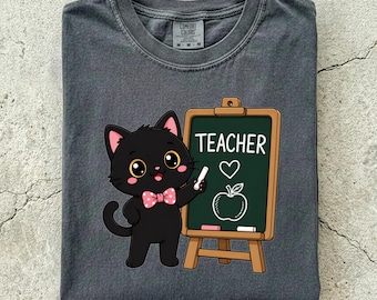 Back to school, book lover gift, cat shirt, calico cat, siamese cat, back to school, cat dad gifts, cat dad club, ginger cat, Comfort Colors