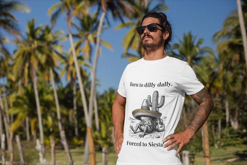 Camiseta clásica con cita personalizada Nacido para holgazanear Obligado a la siesta Camiseta con meme de rana sarcástica Regalo con texto personalizado B Canvas 3001 Suave imagen 4