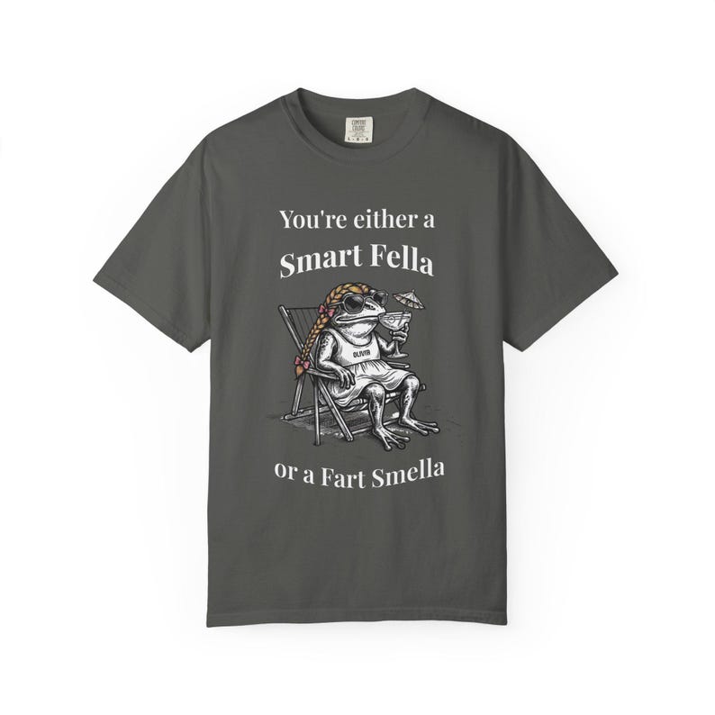 Smart fella shirt | Frog shirt | Personalized gift | summer png | Comfort colors | dark humor shirt | frog moon shirt | Cute frog Shirts image 4