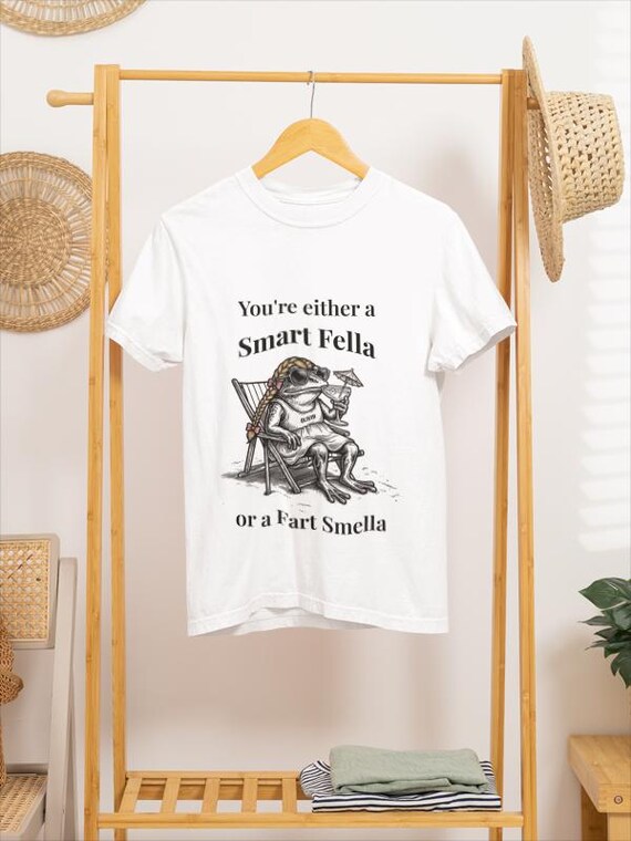 Smart fella shirt | Frog shirt | Personalized gift | summer png | Comfort colors | dark humor shirt |  frog moon shirt | Cute frog Shirts