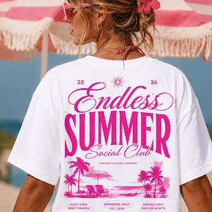 Endless Summer Social Club PNG, Boutique Summer Beach Graphic, Vacation T-Shirt Design Digital Download