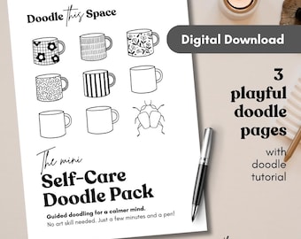 Doodle Inside Playful Shapes | Printable Self-Care Doodle Starter Pack | Instant Download
