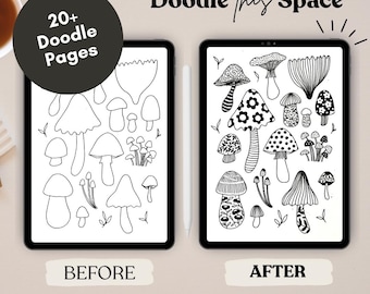Self-Care Doodle Pack | Playful Shapes, Guided Doodling Pages (Digital Download)