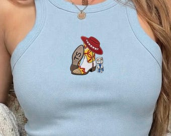 Embroidered TS Girly Shirt, Western Cowboy Tank Top, Trendy Toy Story 5 Baby Tee, You've Got A Friend In Me Shirt, Disneyland Vacation Shirt