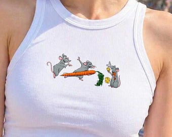 Embroidered Ratatouille Disney Tank top, Remy Little Chef Baby Tee, Vintage Disney Park T-Shirt, Epcot Food and Wine Outfit, Disney Gift